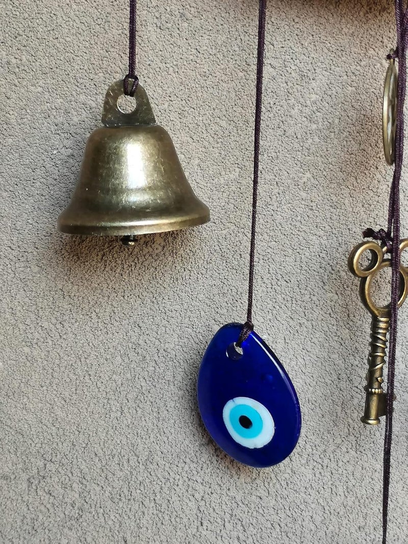 Persofine Witch Bells for Door Knob Protection,Witchy Wicca Decor Clear Negative Energies with Blue Evil Eyes for Home Garden Courtyard Decor Protection - Image 3